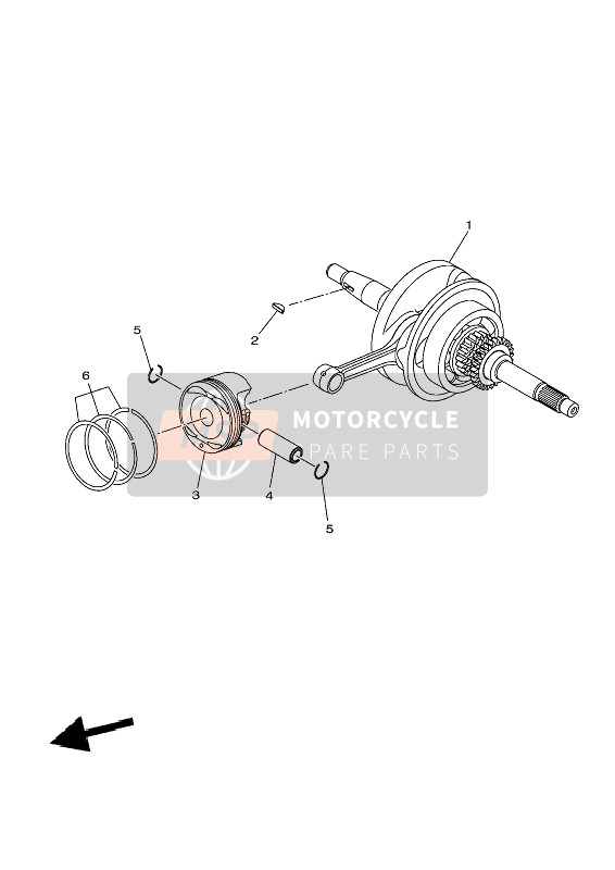 2DPE16330000, Axe,  Piston, Yamaha, 1